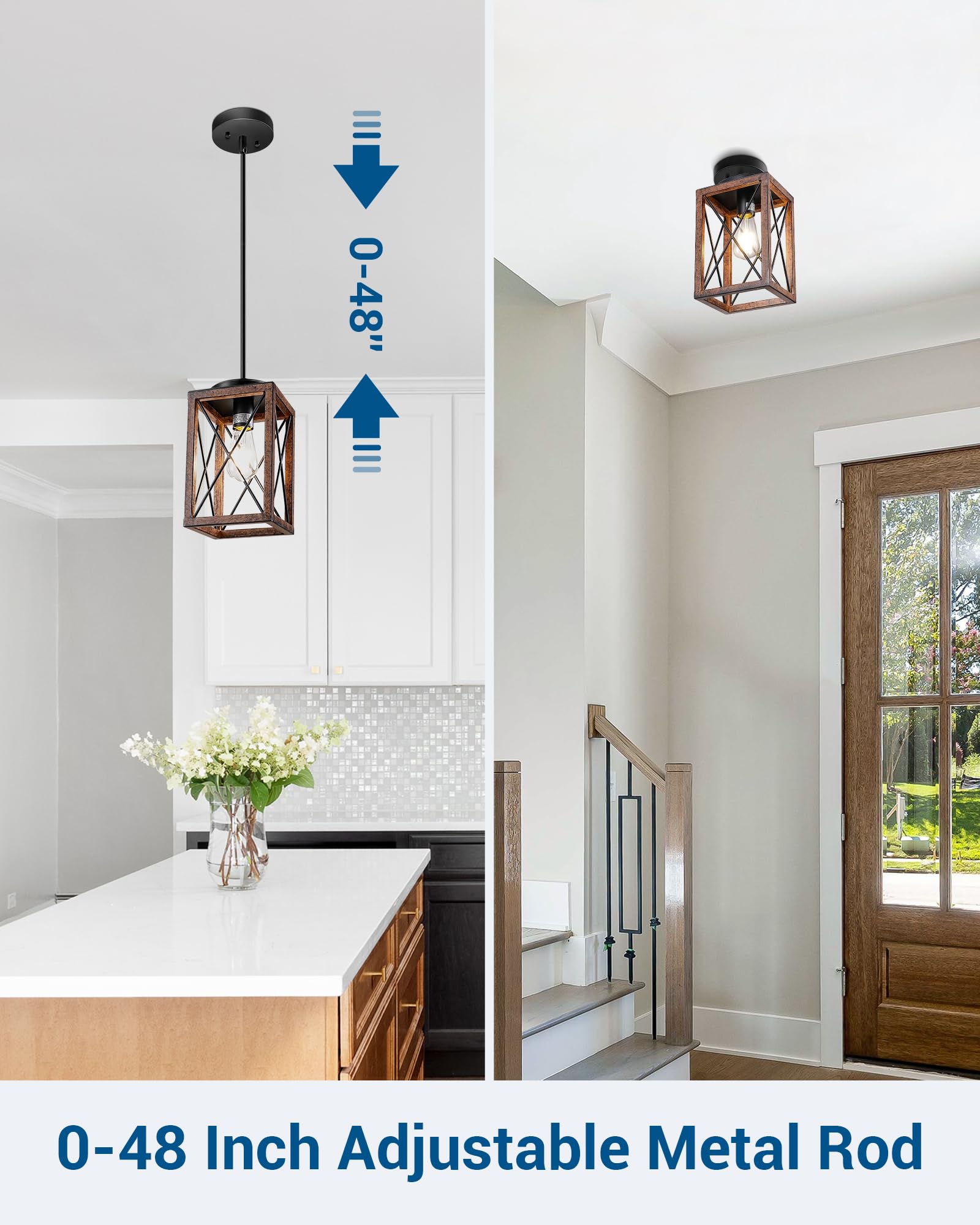 Dewenwils fixture ready for flat ceiling installation with 90-degree canopy