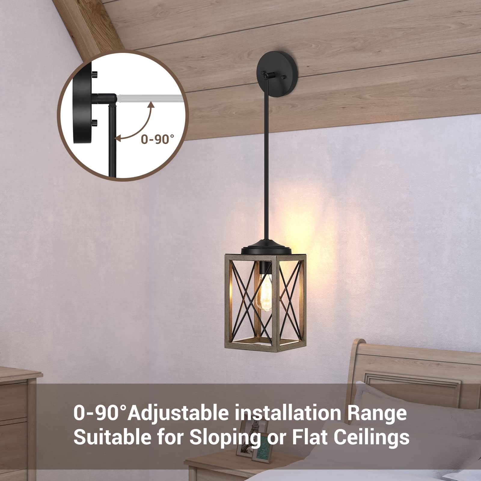 DEWENWILS pendant light designed for flat or sloped ceilings for versatile installation