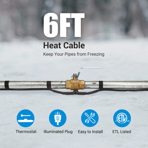 DEWENWILS pipe freeze protection setup guards plumbing during freezing temperatures.