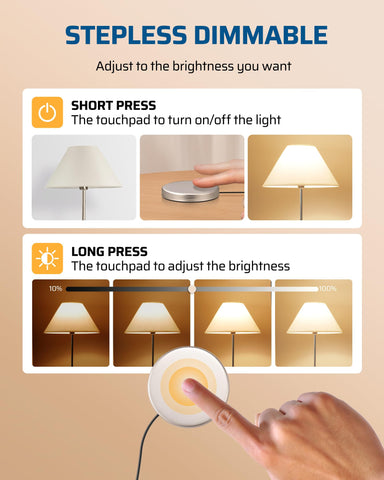 DEWENWILS plug-and-play dimmer demonstrates easy plug-use setup for lamps.