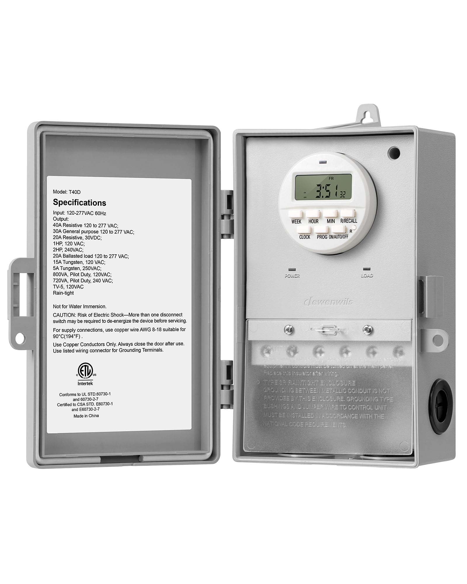 DEWENWILS pool timer outdoor housing provides weatherproof protection for all-season use.