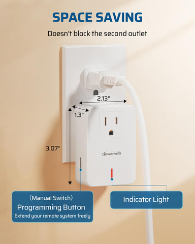 DEWENWILS expandable system with extra remotes and outlets