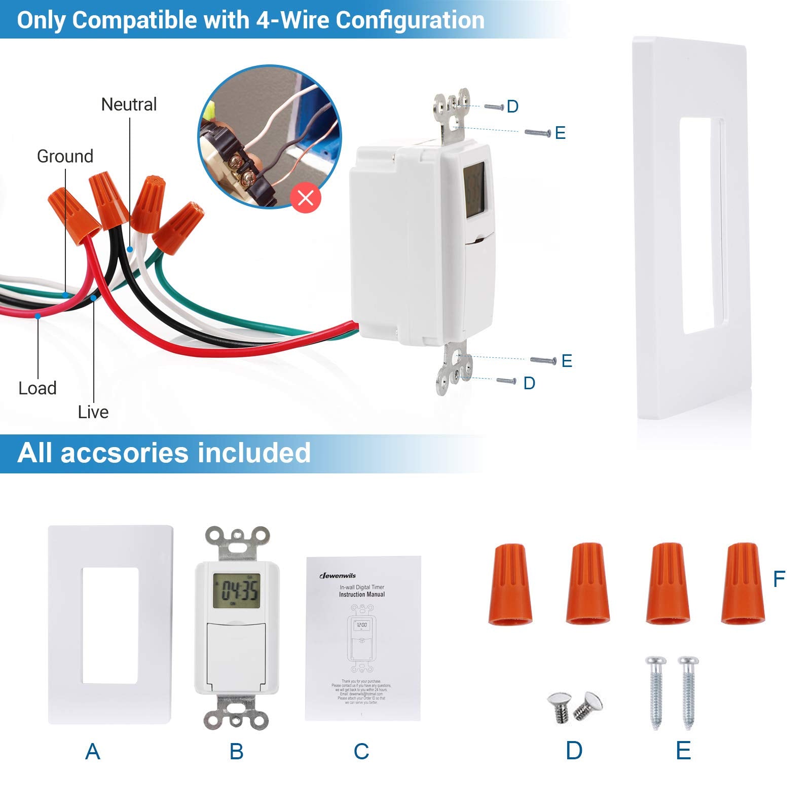 DEWENWILS timer features random and DST modes for realistic occupancy.