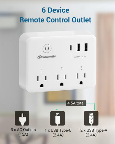 DEWENWILS remote control in hand for convenient on-demand lighting.