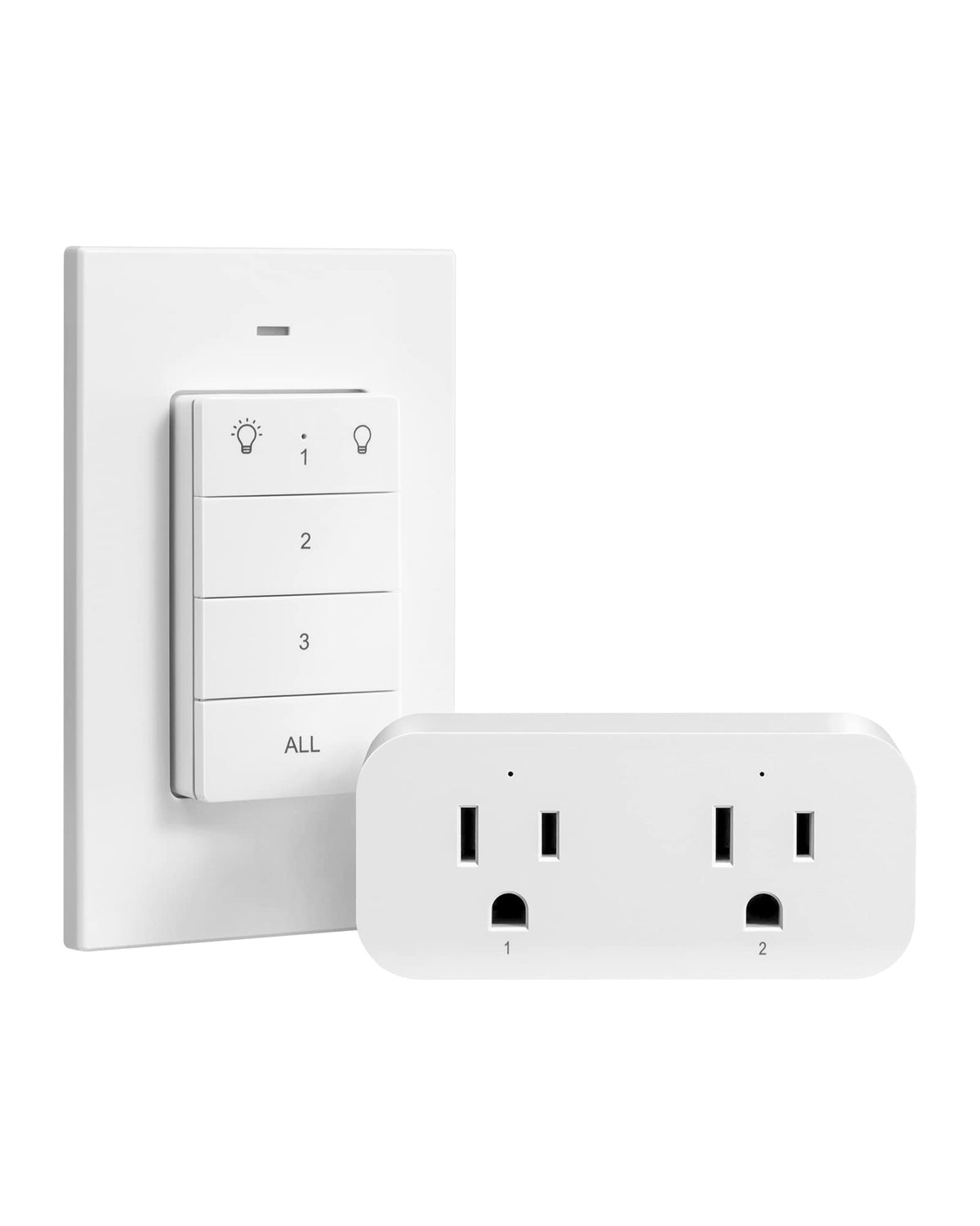 DEWENWILS remote control outlet with two sockets powering lamps and devices from a distance