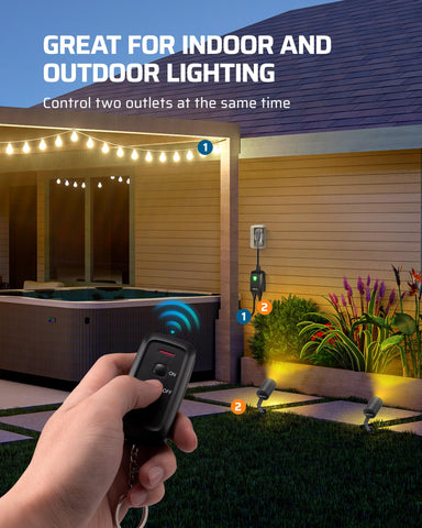 DEWENWILS remote control with 100‑foot range operates through walls for flexibility