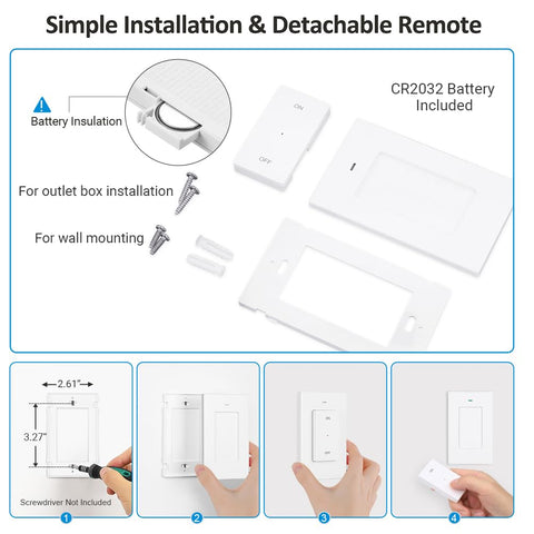 DEWENWILS magnetic remote and receiver provide cordless control from handy locations