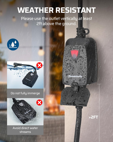 DEWENWILS remote outlet range up to 100 ft enables flexible placement.