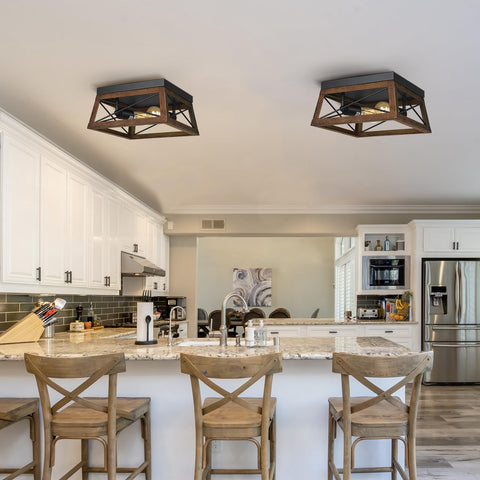DEWENWILS rustic kitchen hallway light enhances vintage home style
