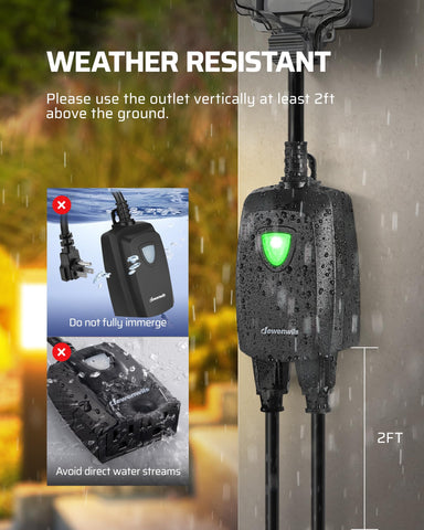 DEWENWILS seven‑inch extension cord provides rugged outdoor connectivity