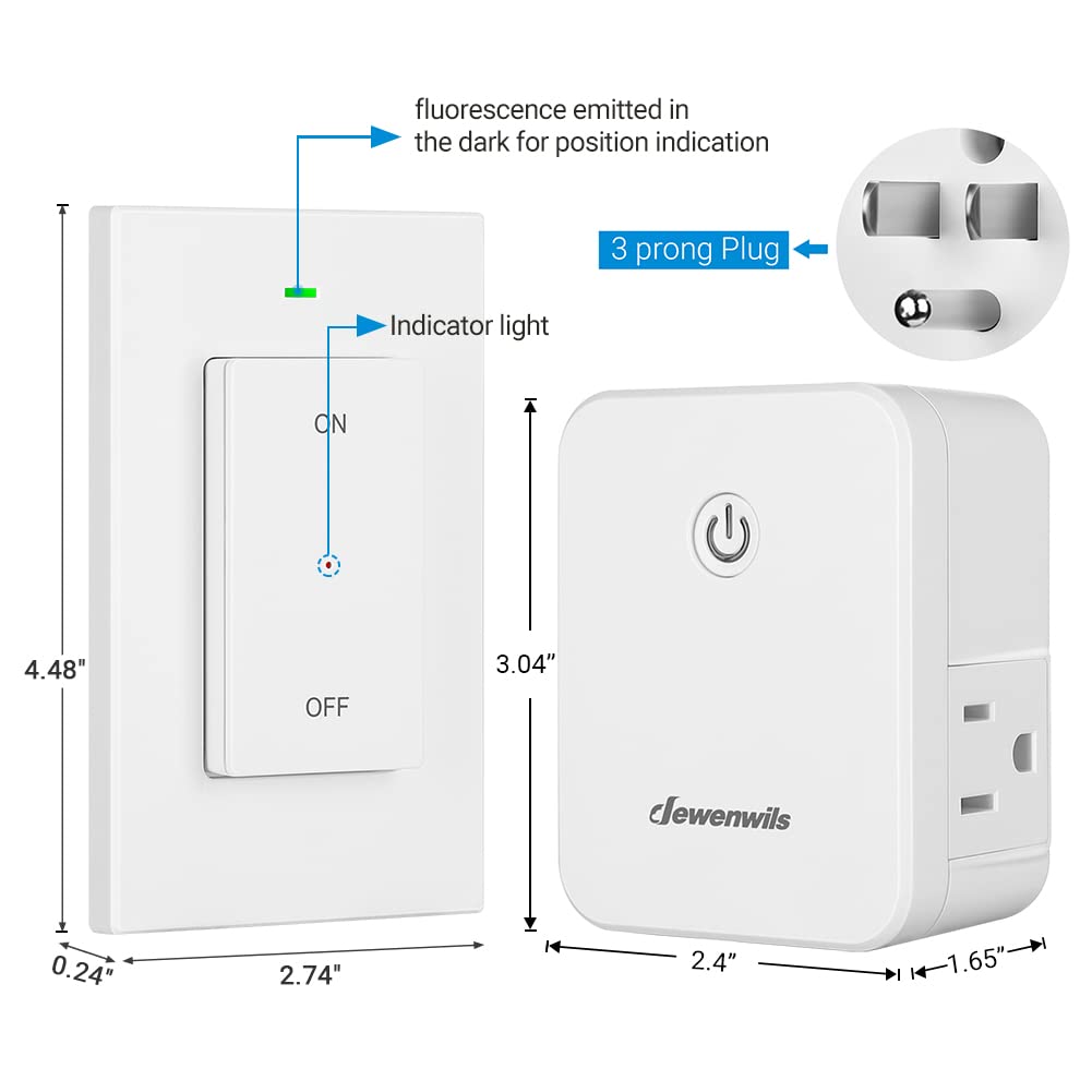 DEWENWILS small-form-factor outlet fits tight spaces behind furniture