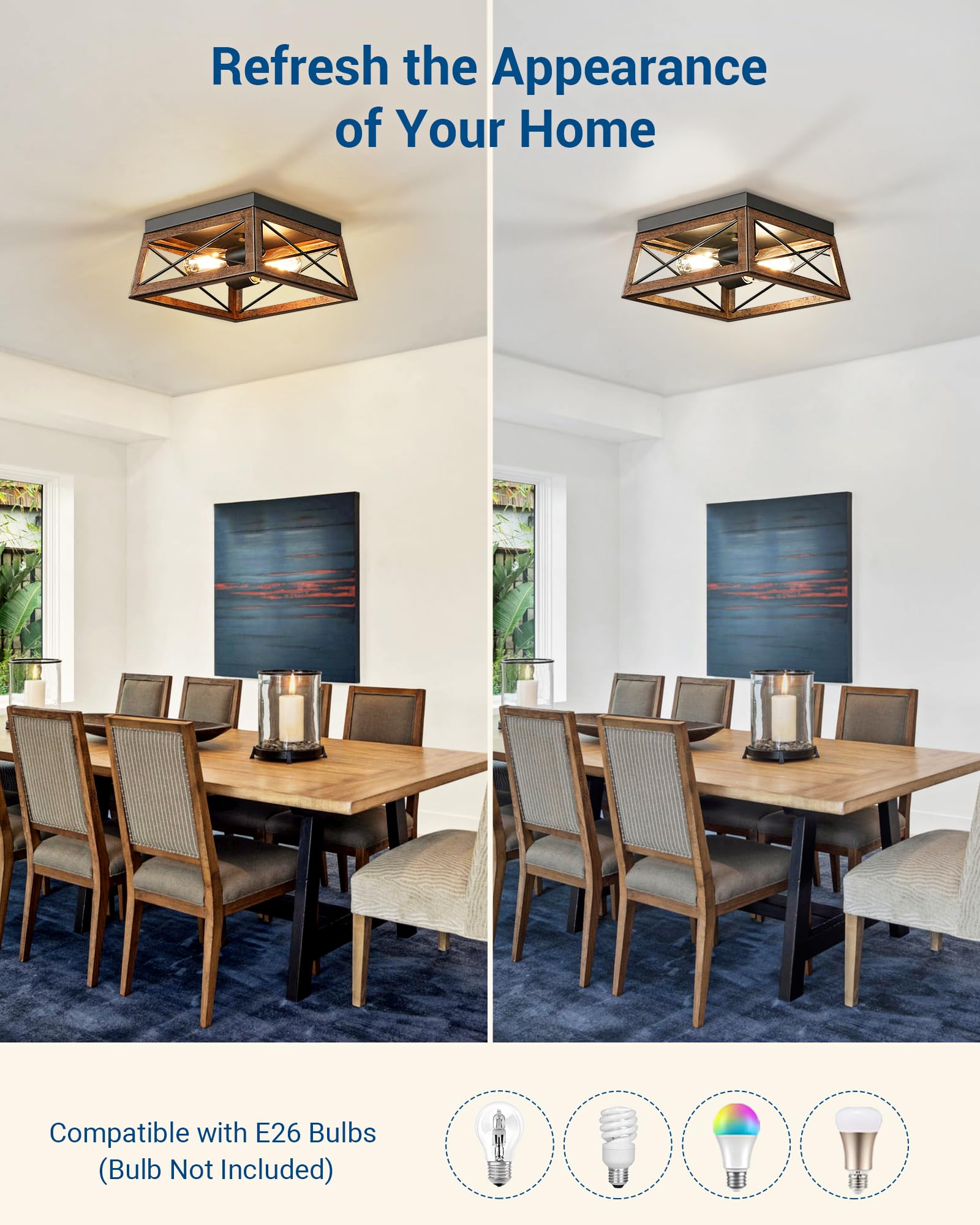 DEWENWILS two-light fixture providing balanced brightness