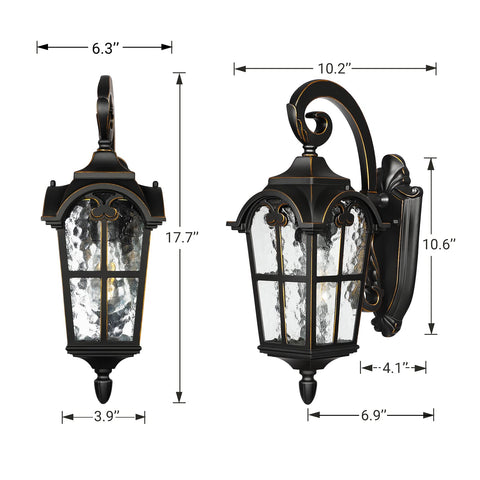DEWENWILS vintage-inspired lighting with gold-edge accents