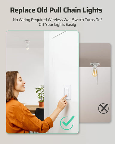 DEWENWILS wall-mounted switch closeup for bedside control