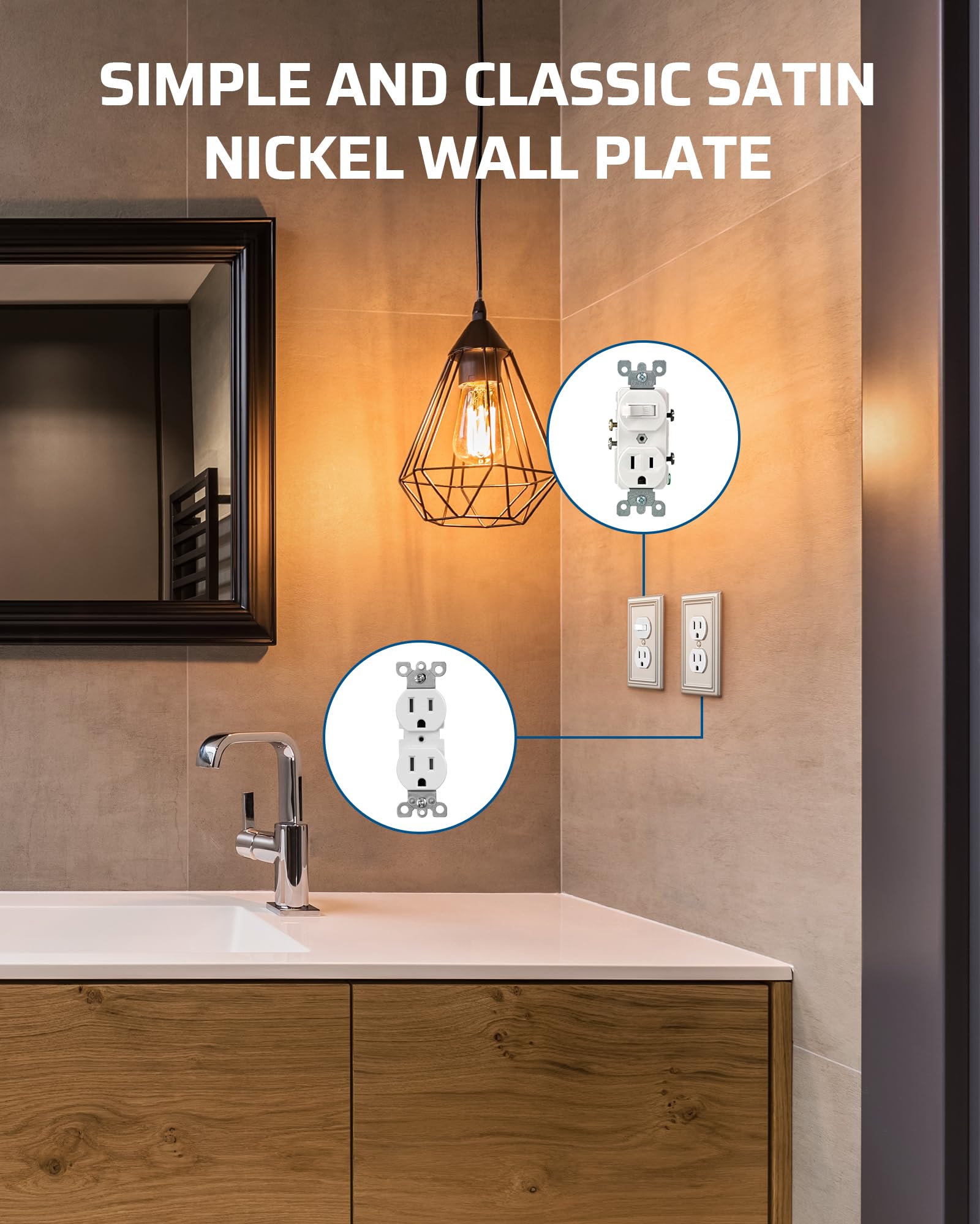 DEWENWILS wall plate fits standard duplex receptacles for easy upgrade