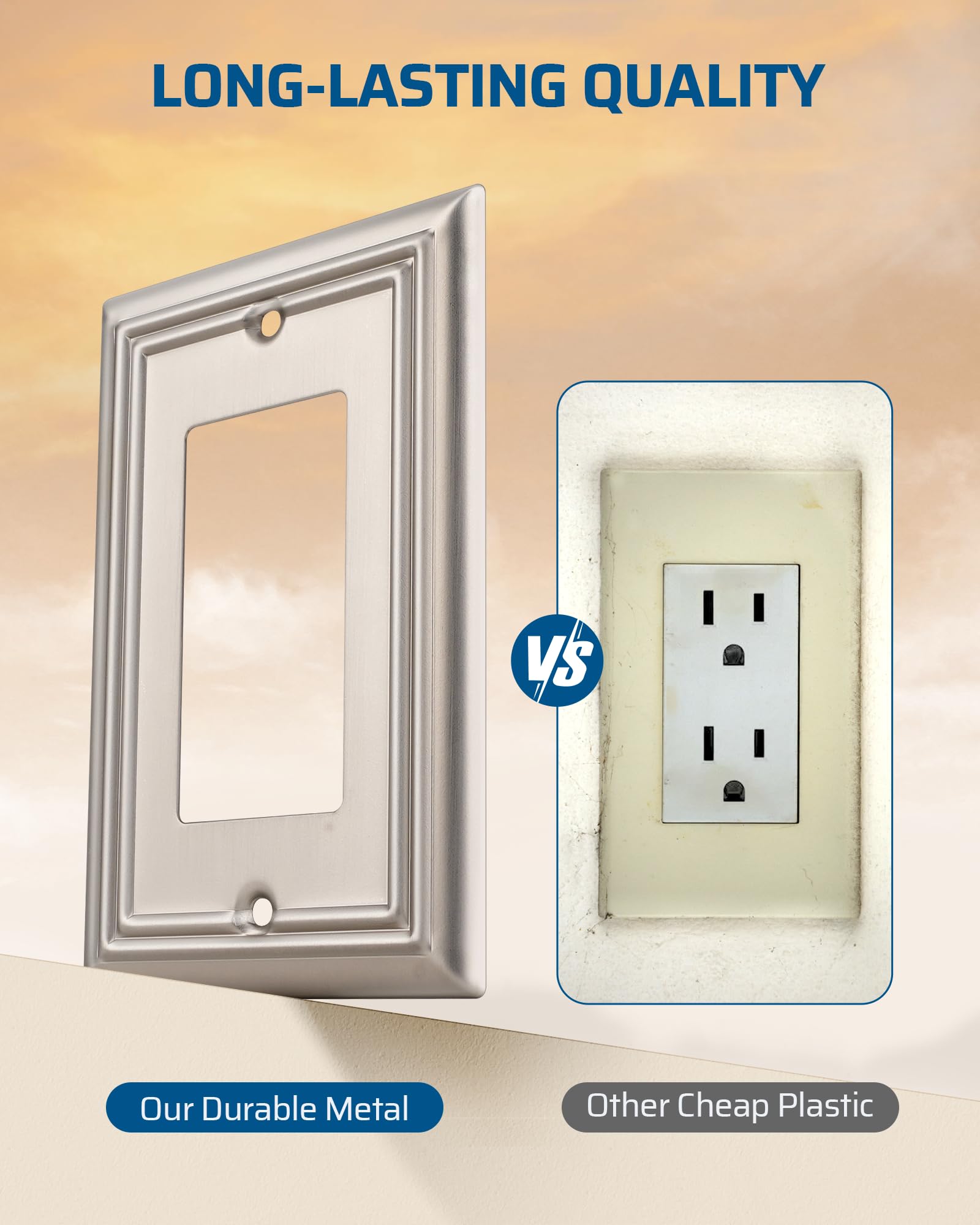 Dewenwils wall plate with easy installation and included screws.
