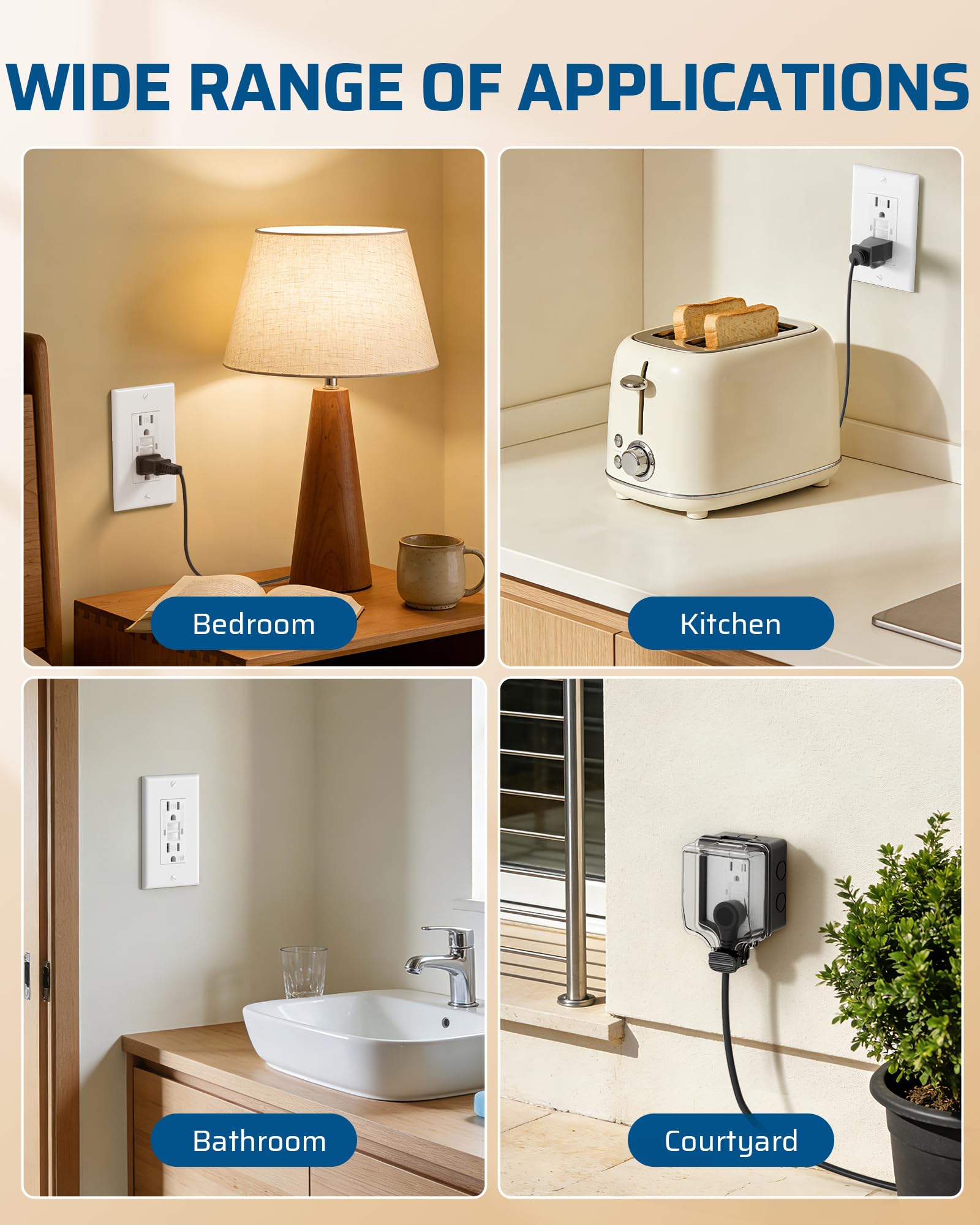 DEWENWILS wall plate included for a clean finish installation