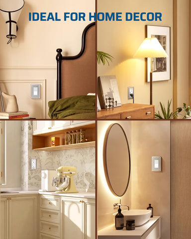 Dewenwils wall plate works with most outlets for simple upgrades.