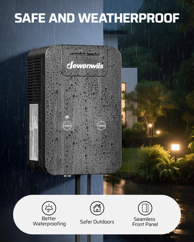 DEWENWILS weatherproof outdoor housing protects electronics year-round.