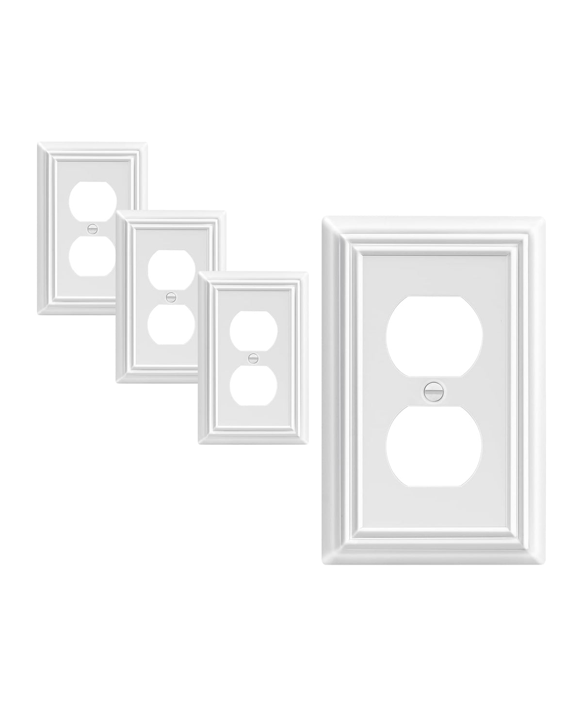 DEWENWILS white outlet cover plate 4-pack, front view for quick room refresh.
