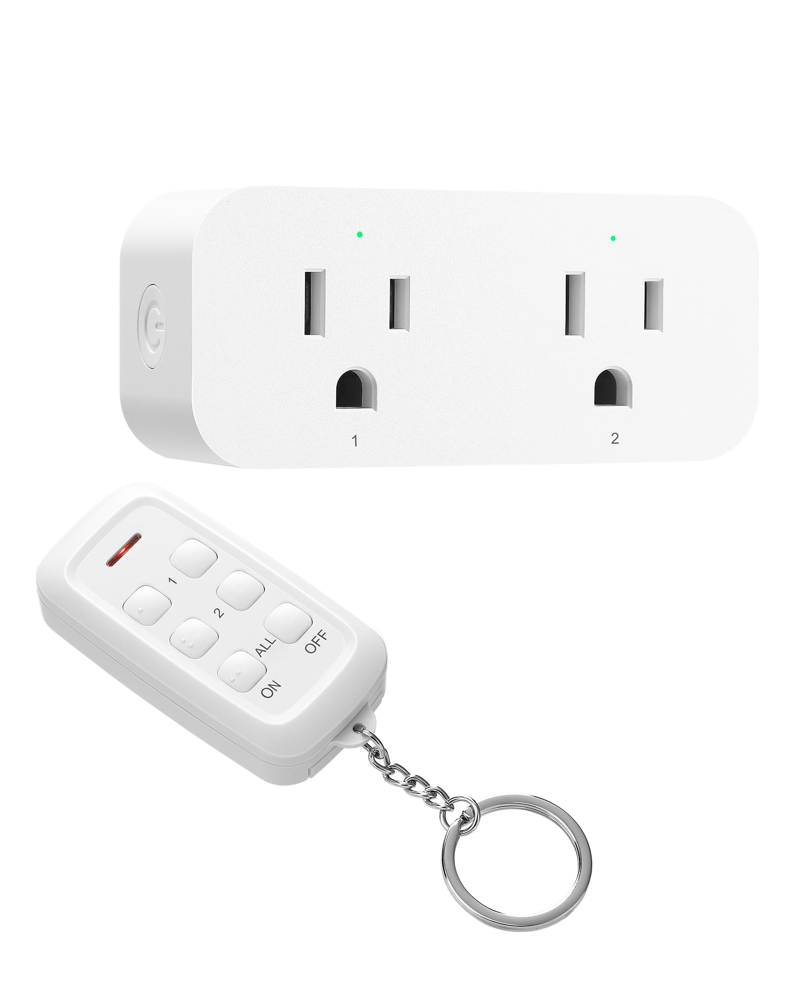DEWENWILS wireless remote control outlet with two sockets for independent use