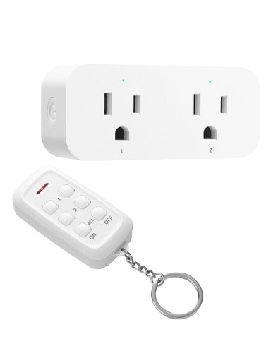 DEWENWILS wireless remote control outlet with two sockets for independent use
