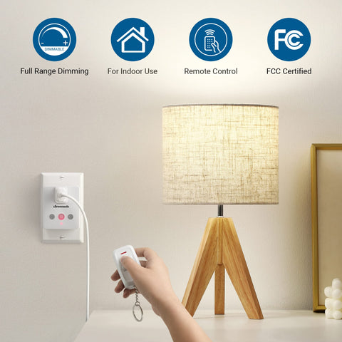 DEWENWILS wireless remote for dimming table lamps from up to 100 feet