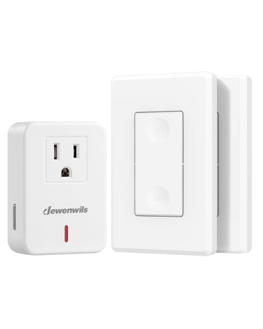 DEWENWILS wireless remote wall switch controls a lamp from across the room