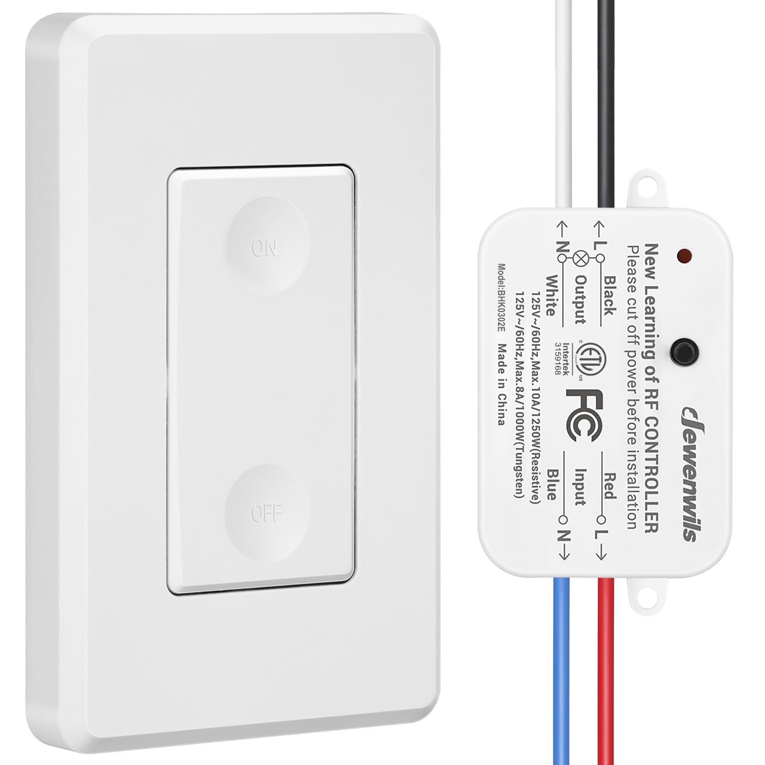 DEWENWILS wireless wall switch kit installation demonstrates easy, no-wiring setup.