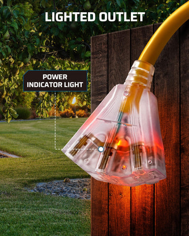 DEWENWILS yellow jacket resists sun and moisture for outdoor use.