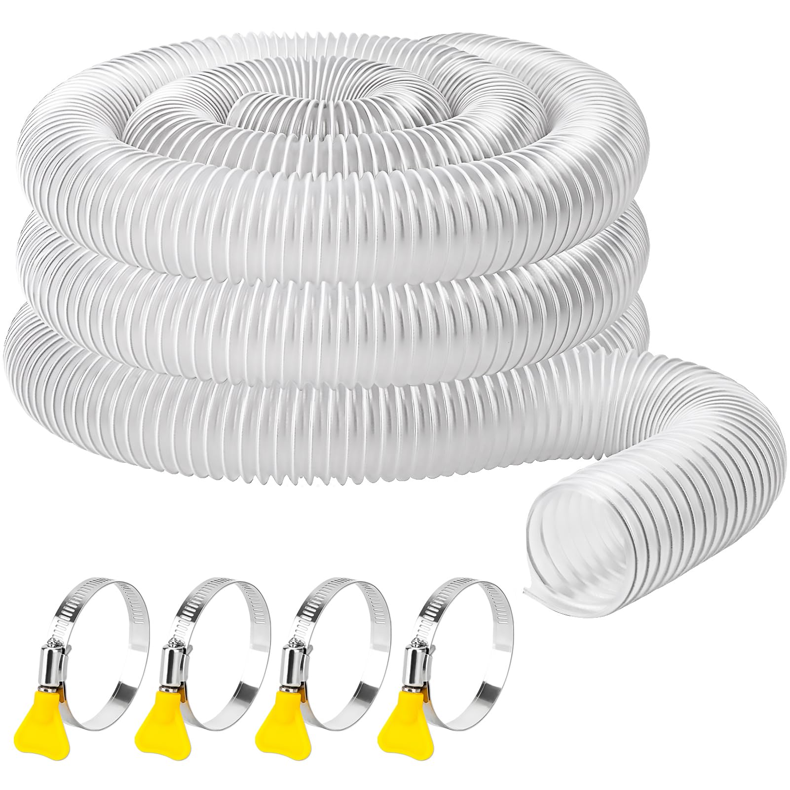 Dewhush 2.5in x 10ft dust hose with coil for durable airflow