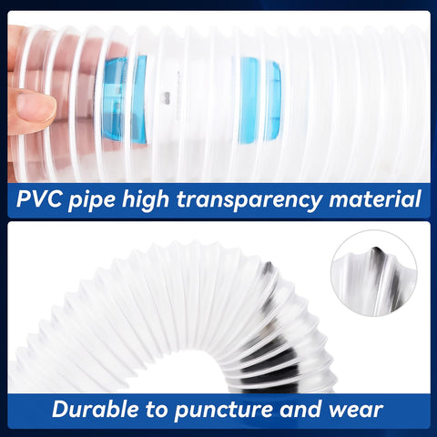 Dewhush flexible dust hose easily bends around machines