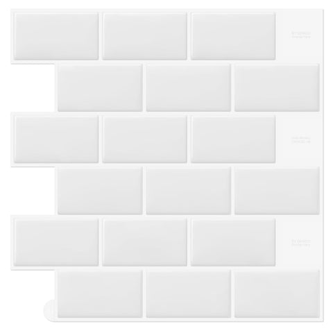 DEWOO white peel-stick subway tile backsplash for quick kitchen update