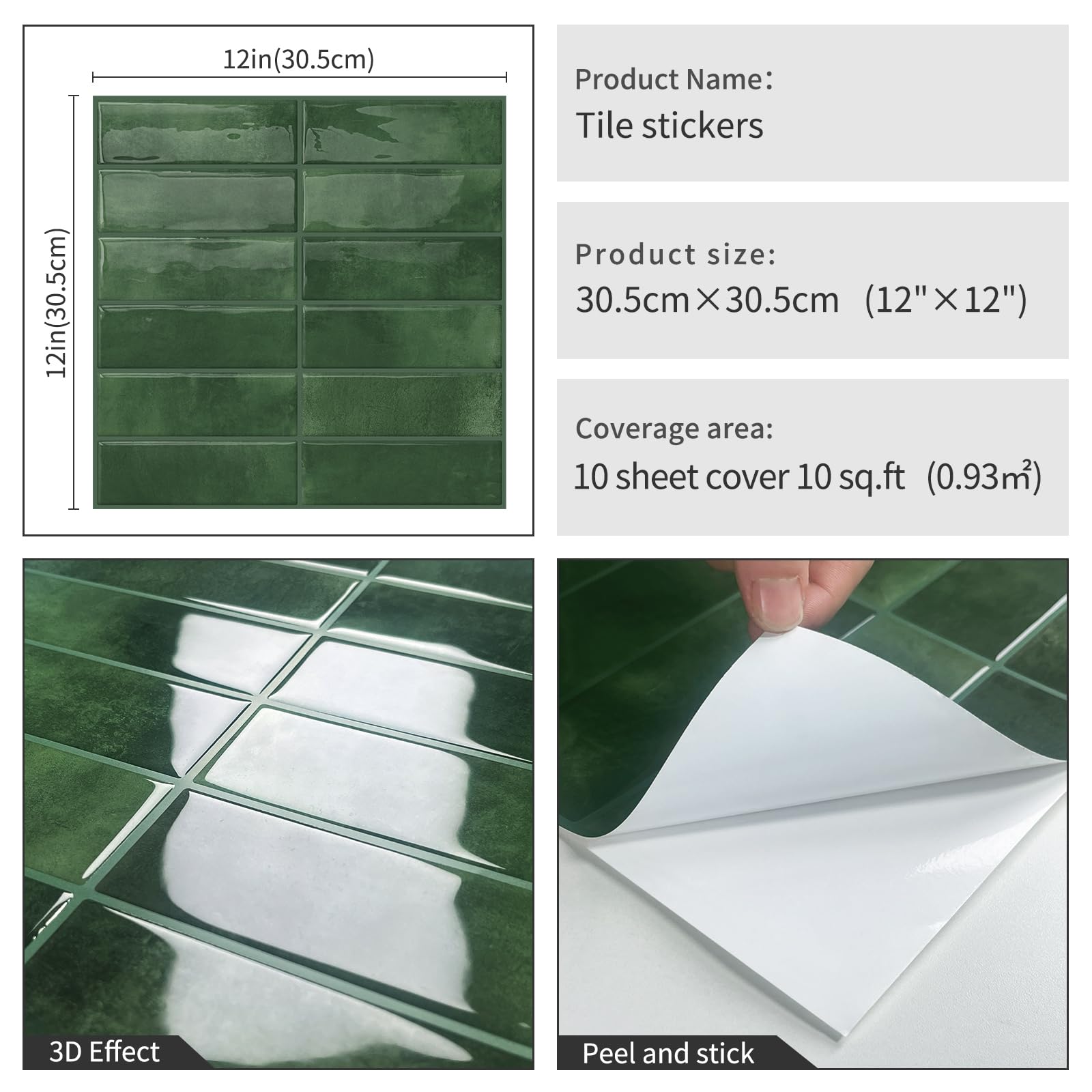 DEWOO green 12x12 tiles refresh counters, backsplashes, and shower niches with ease.