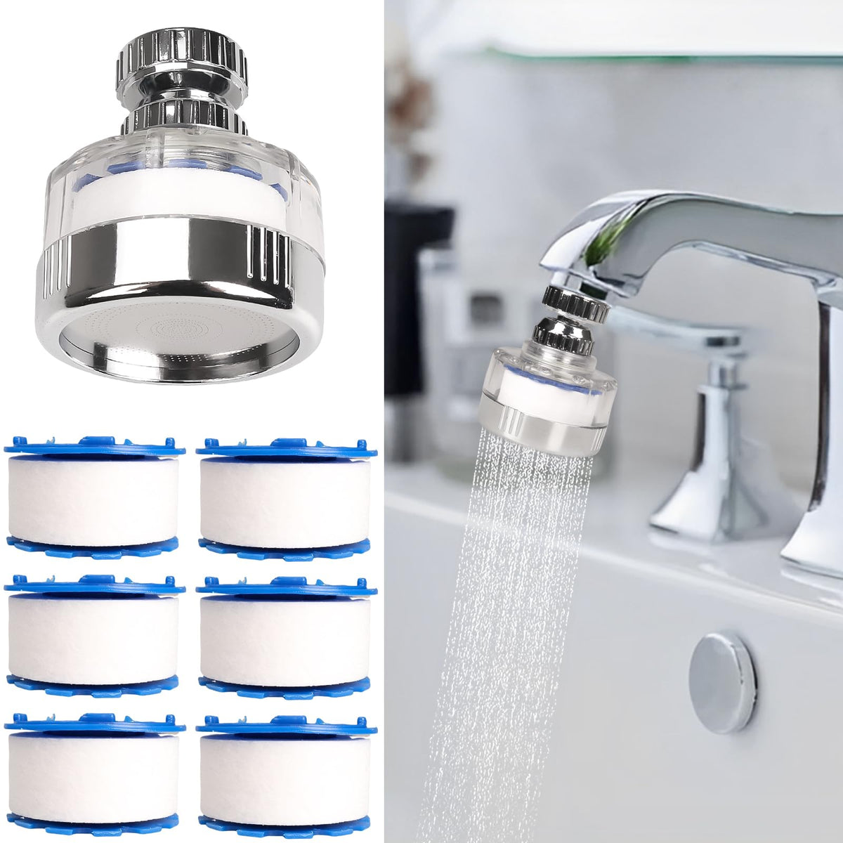 Dexspoeny sink filter kit front view showcases a compact, clean-water solution.
