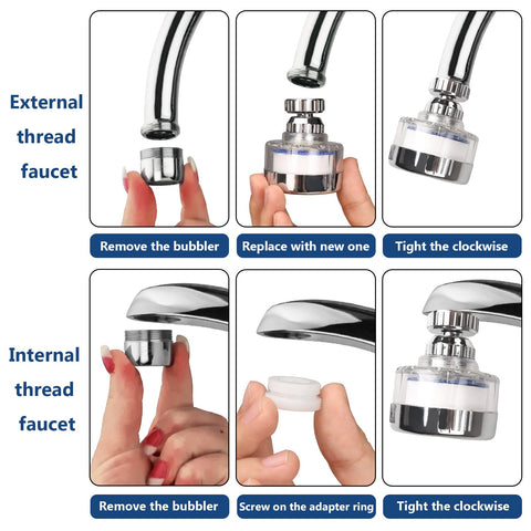 Dexspoeny universal sink faucet attachment fits many taps for easy setup.