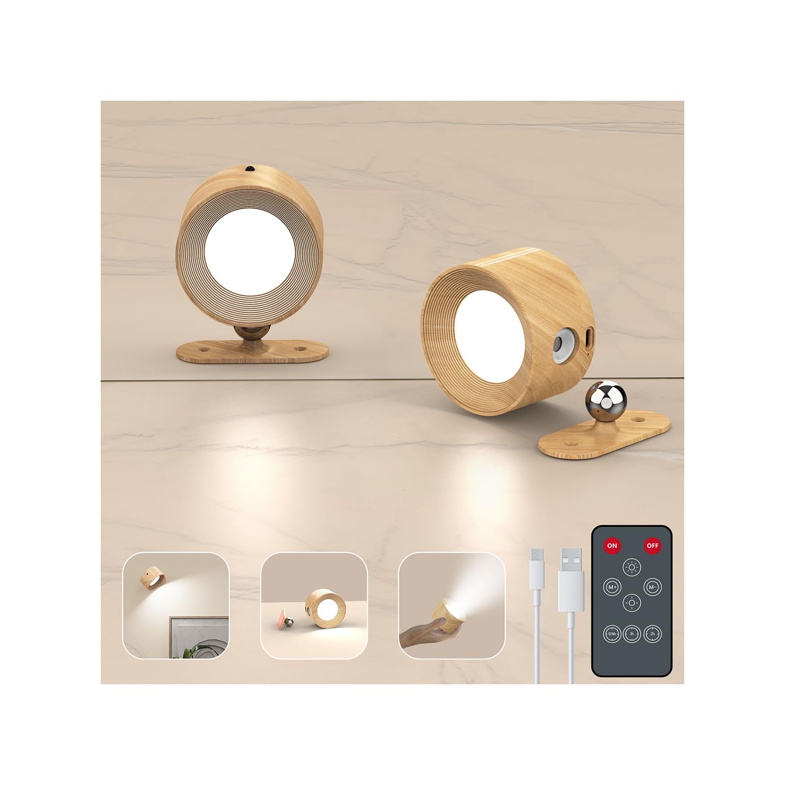 Deyagoo 2PACK LED wall sconce battery powered for cordless ambience