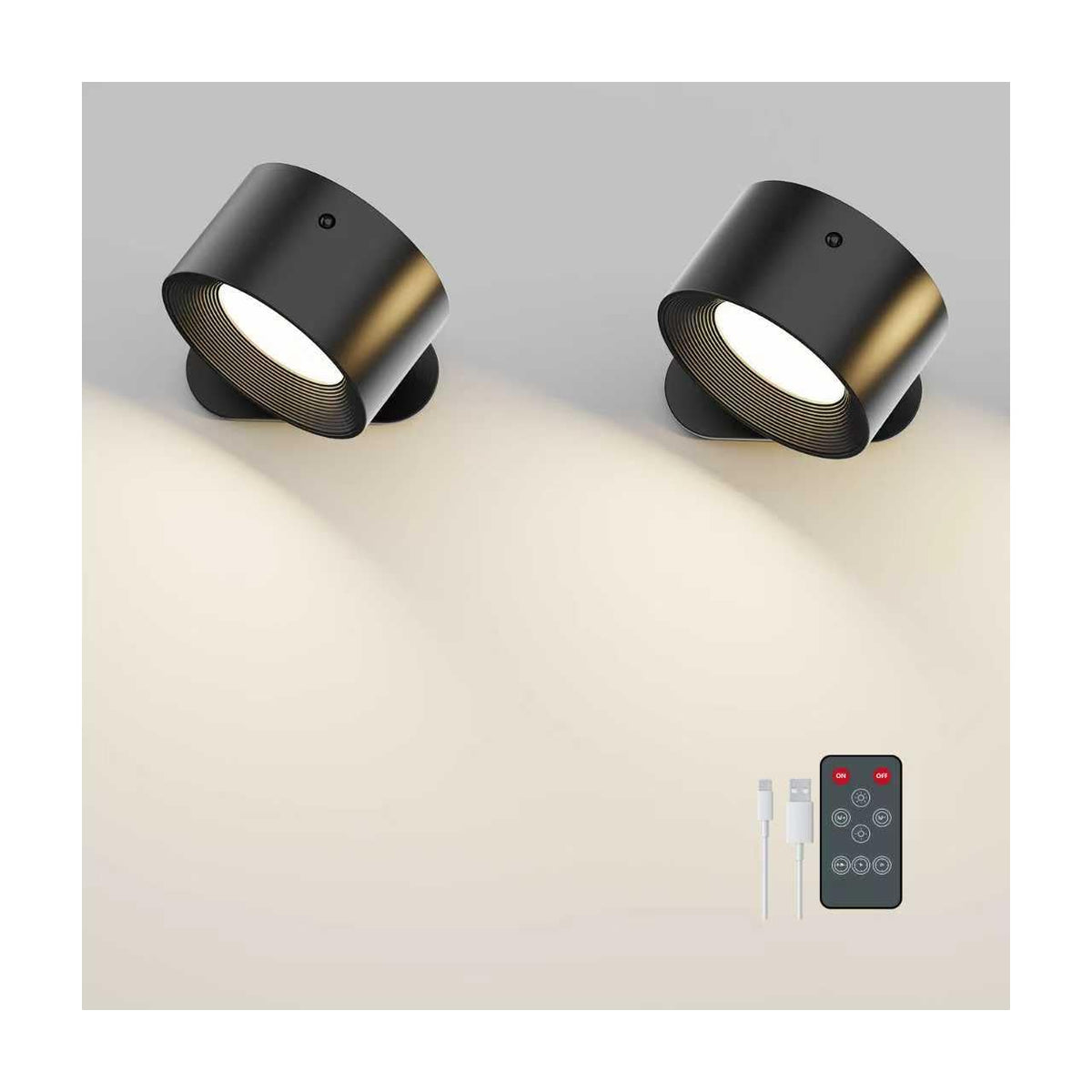 Deyagoo 2-pack remote LED wall sconce for cordless lighting