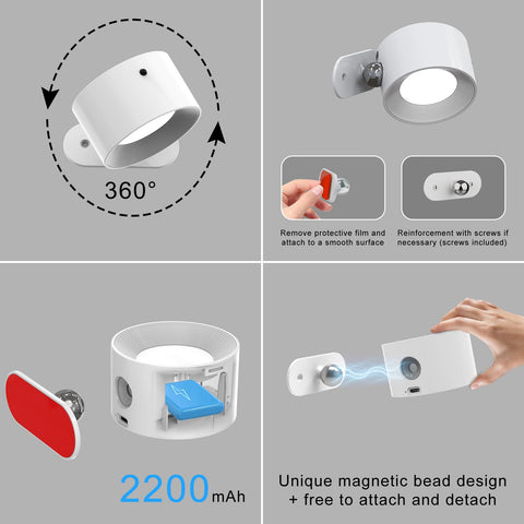 Deyagoo bedside reading lamp providing warm ambient glow