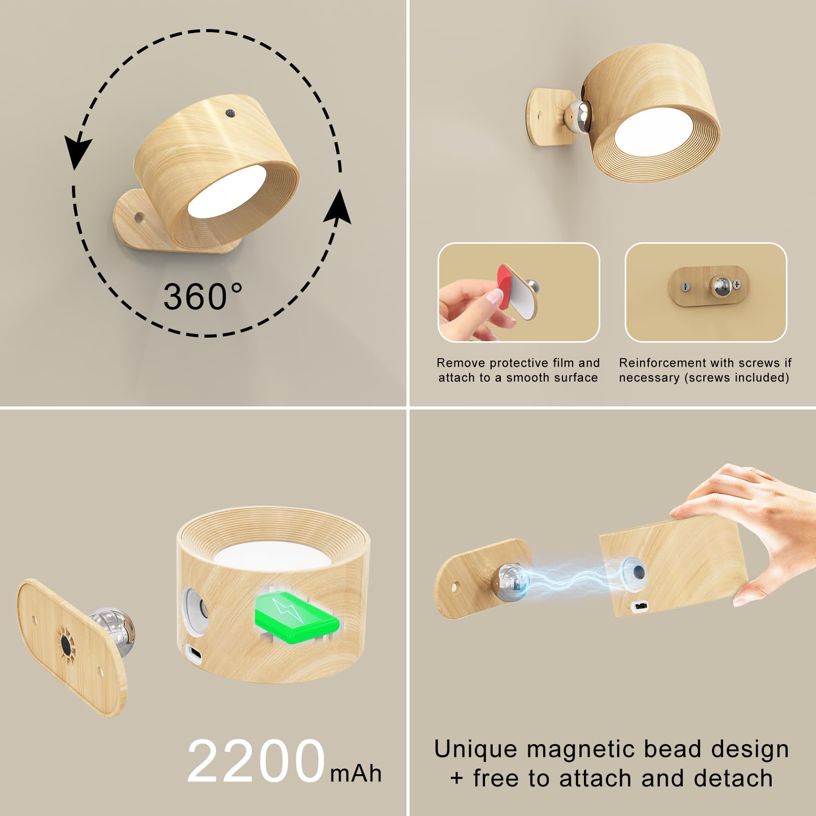 Deyagoo bedside reading lamp for late-night use without clutter