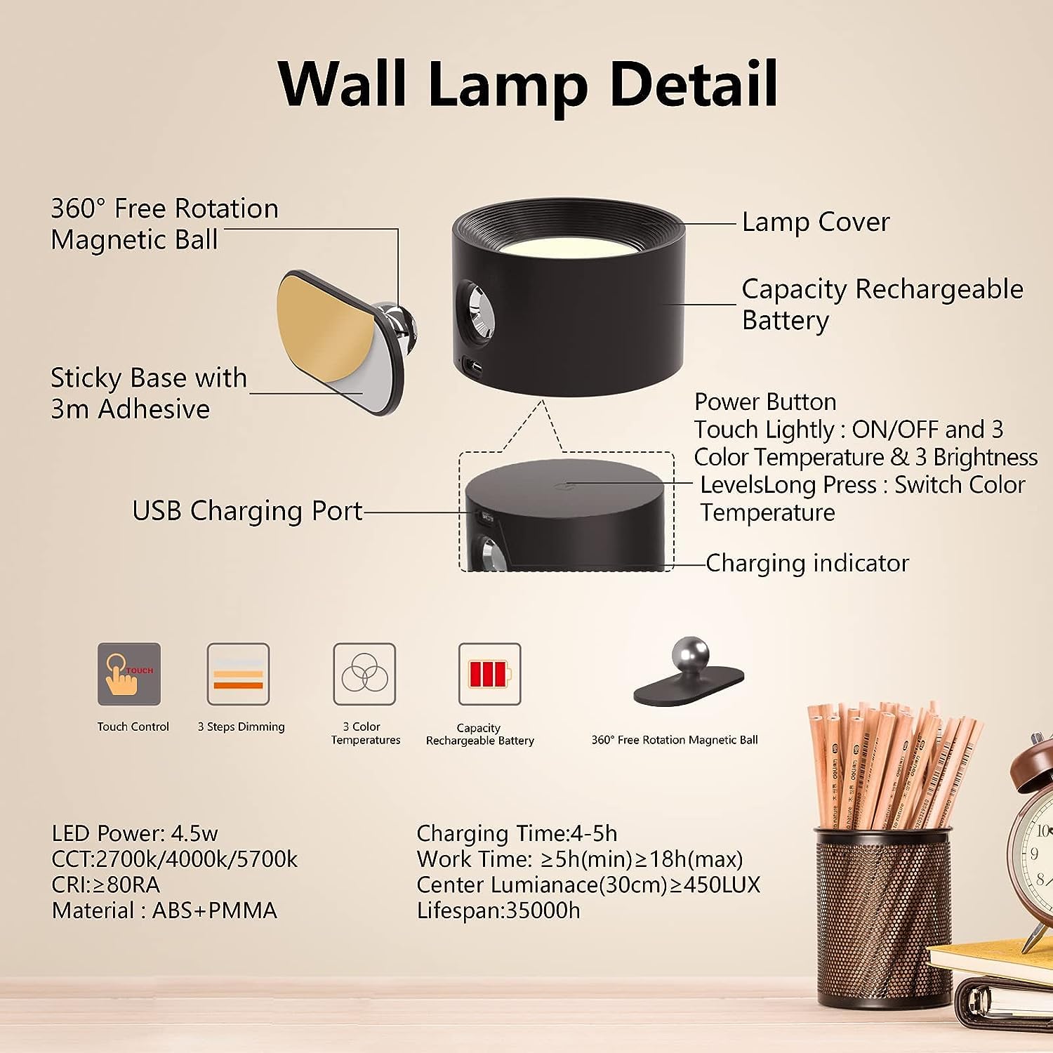 Bedside reading light from Deyagoo for focused nighttime illumination