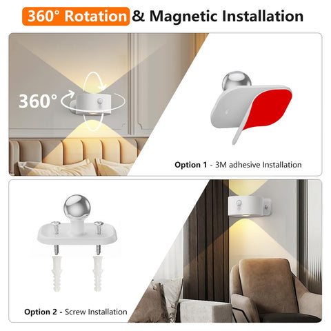 Deyagoo magnetic sconce base with 360 rotatable joint