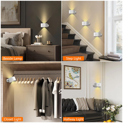 Deyagoo wall light with adhesive and screw mounting options