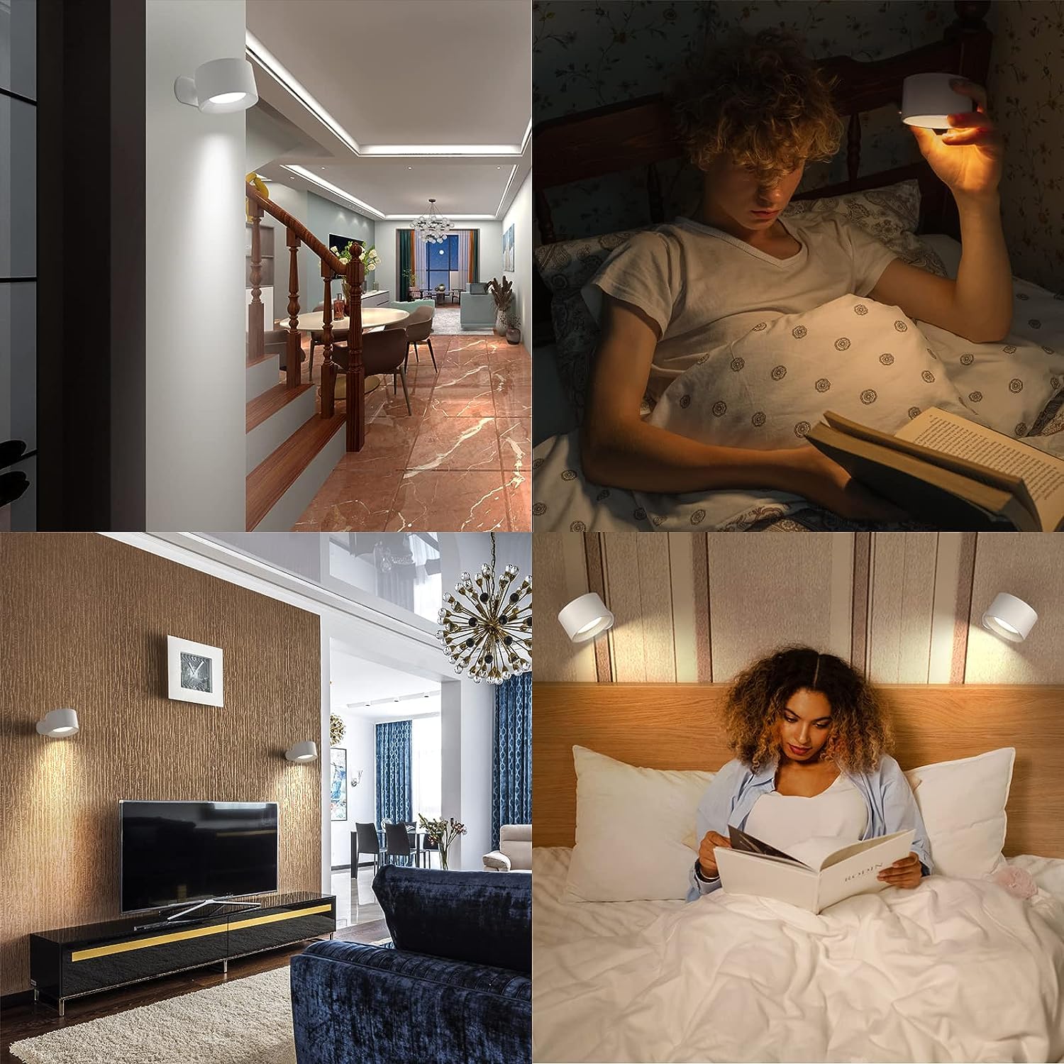 Three color temperatures: warm, natural, and cool white for ambience
