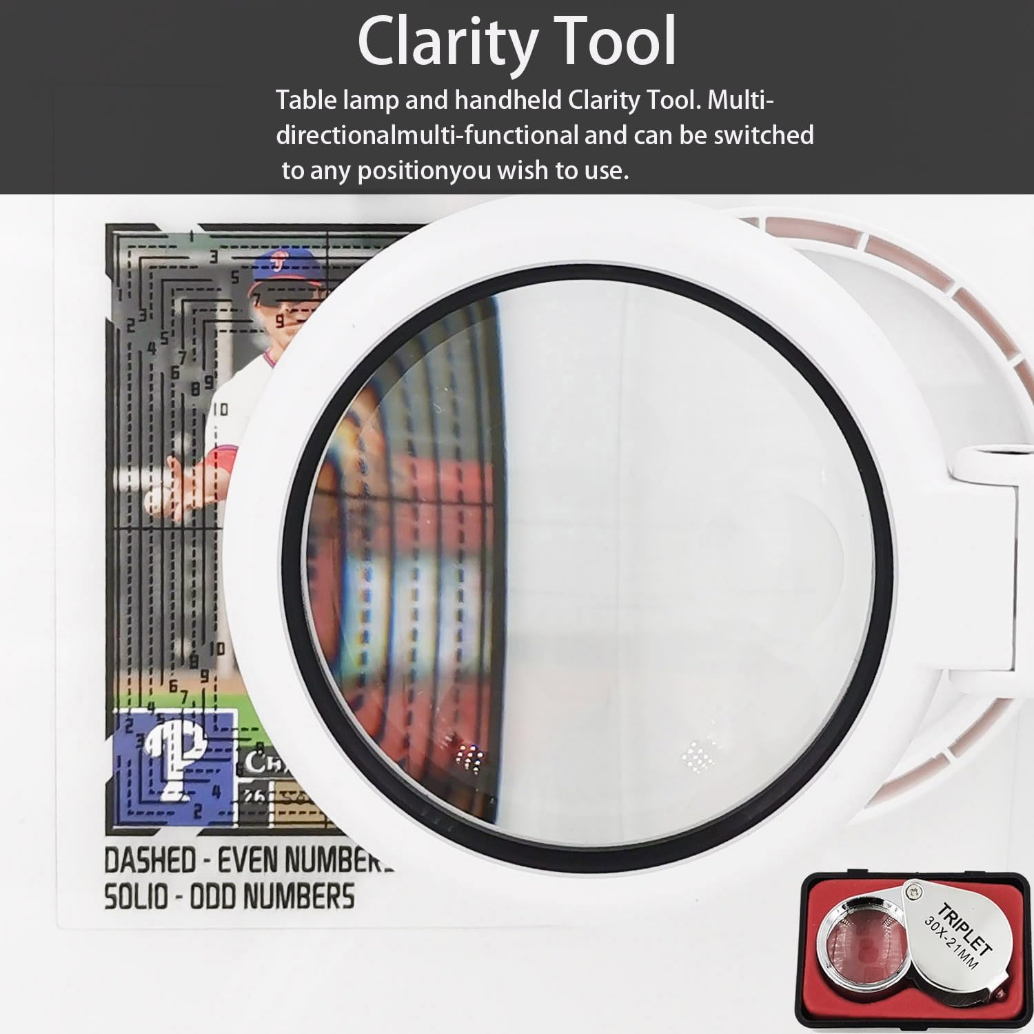 Deyimmei Clarity Tool with LED held for clear, side-by-side comparisons.