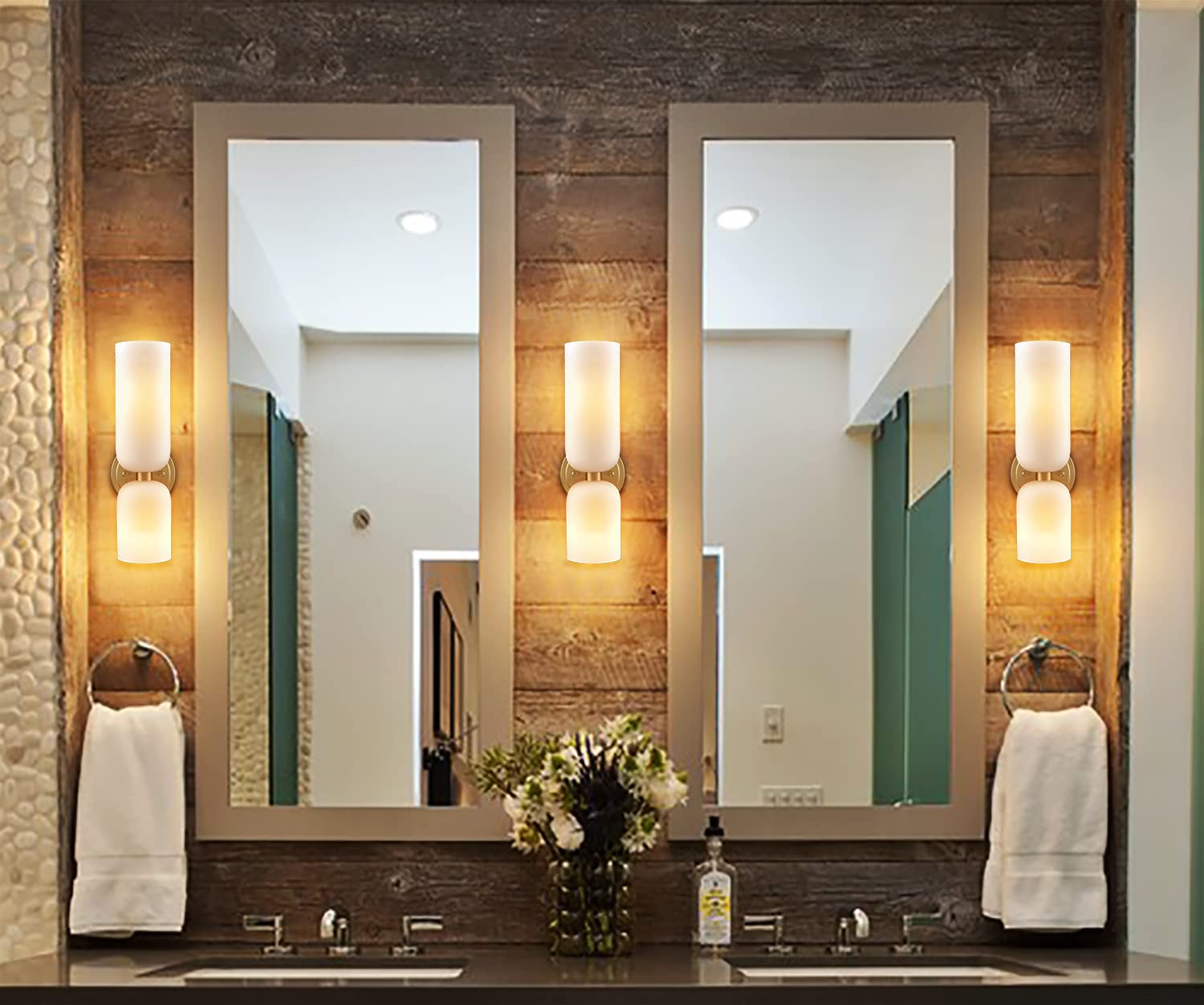 Removable glass shade for easy cleaning and maintenance.