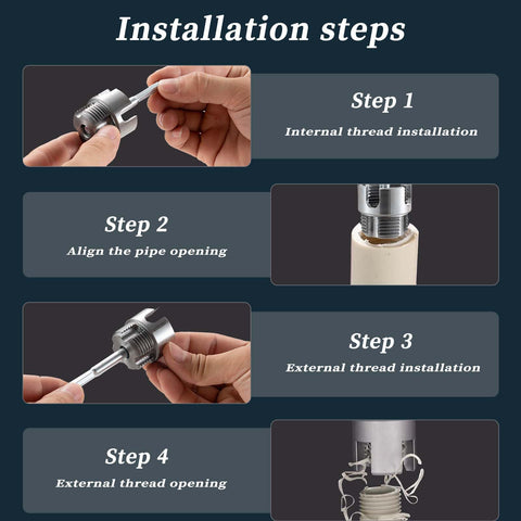 DEZAUP hex shank fits drills for versatile threading across pipes.