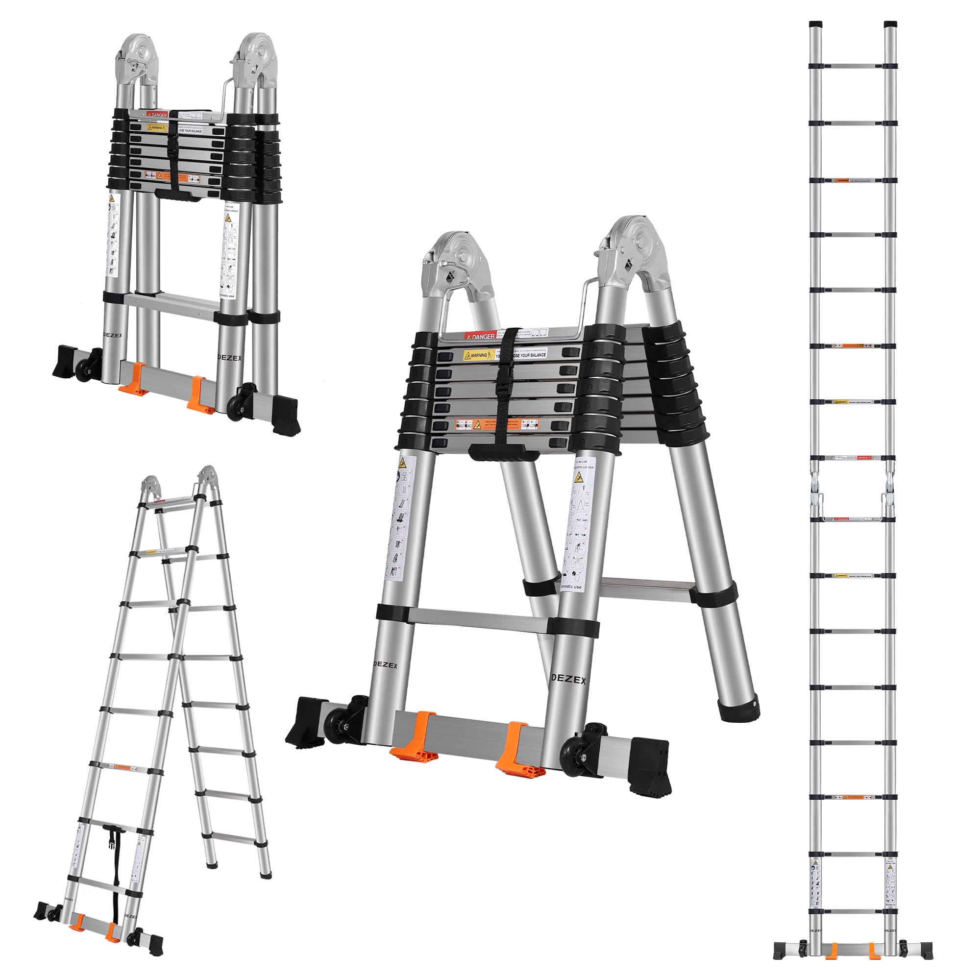 DEZEX A Frame ladder fully extended for high reach tasks with stability