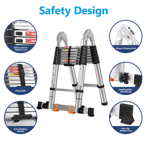 DEZEX A Frame ladder folded compact for convenient storage in tight spaces