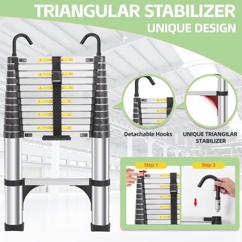 DEZEX ladder with detachable hooks for tool access